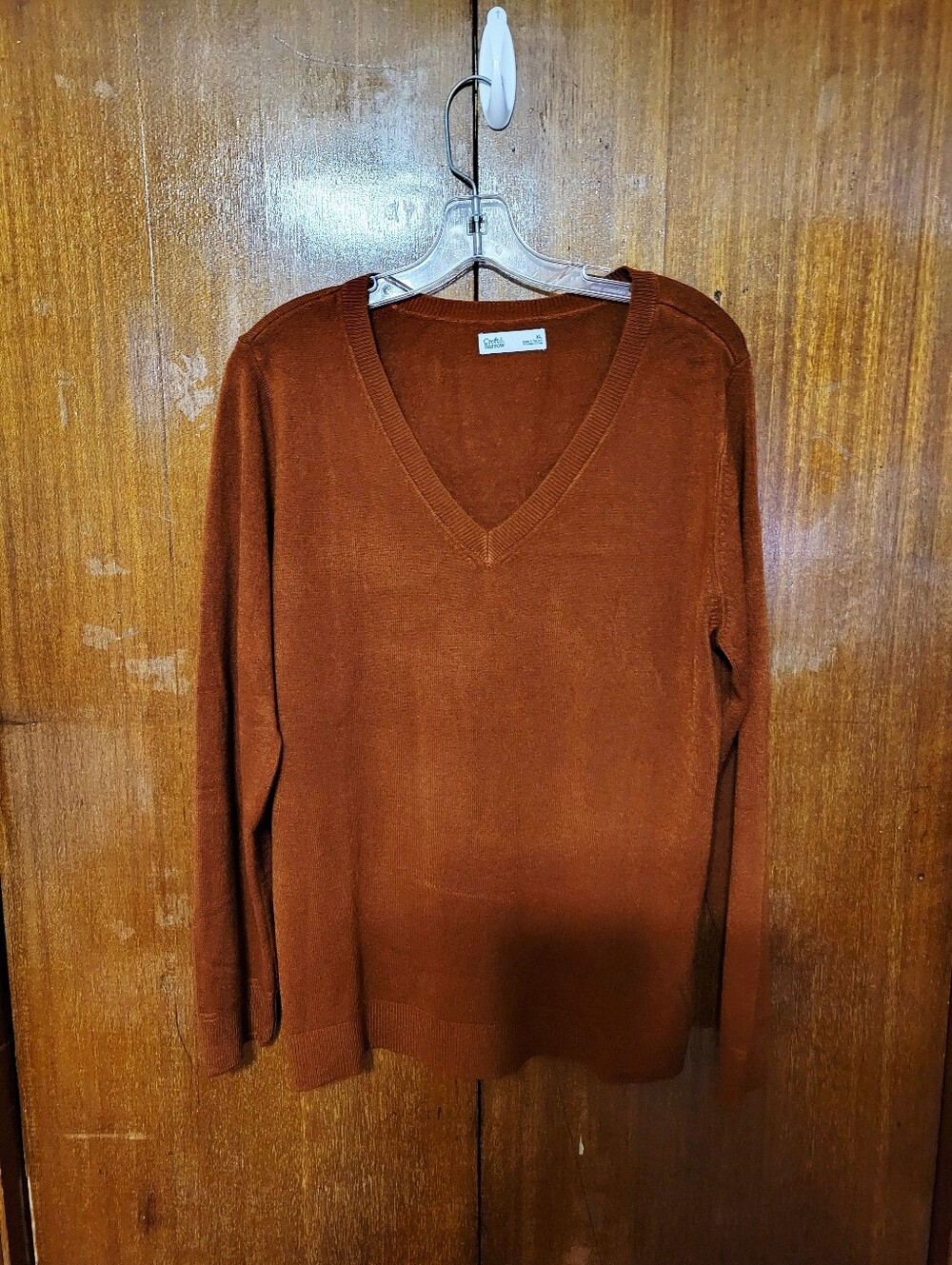 Croft & Barrow Rust Orange V-Neck Sweater